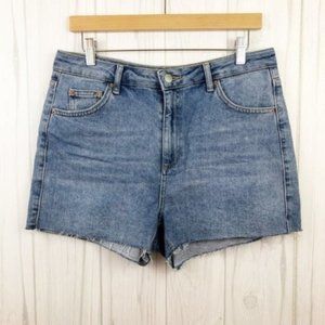 TOPSHOP Denim Moto Mom Shorts